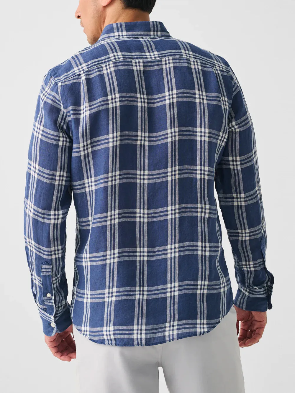 Faherty Linen Laguna Shirt in Jetty Plaid