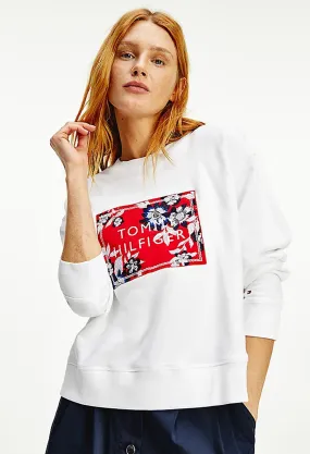 Floral Logo Relaxed Fit Sweatshirt