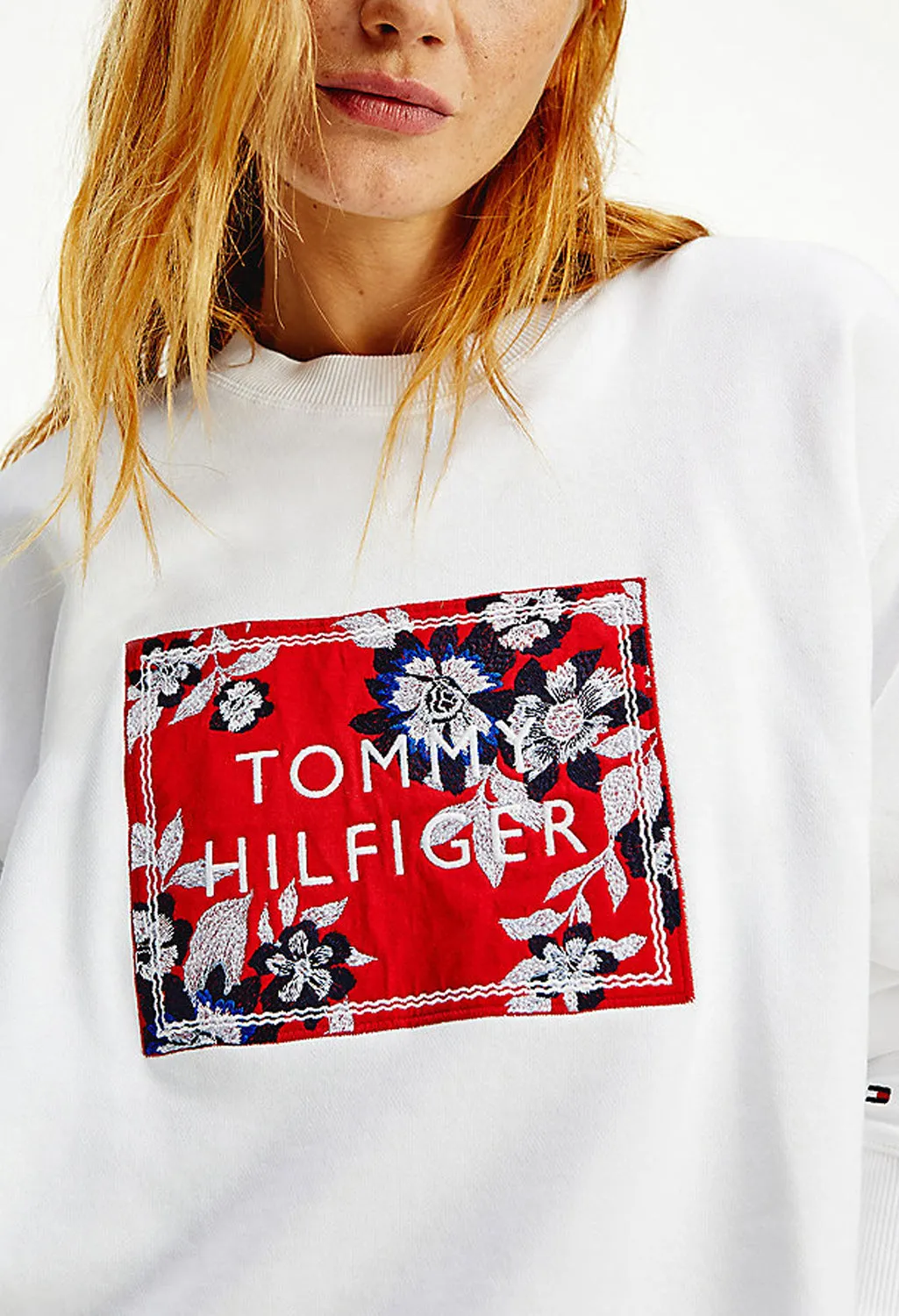 Floral Logo Relaxed Fit Sweatshirt