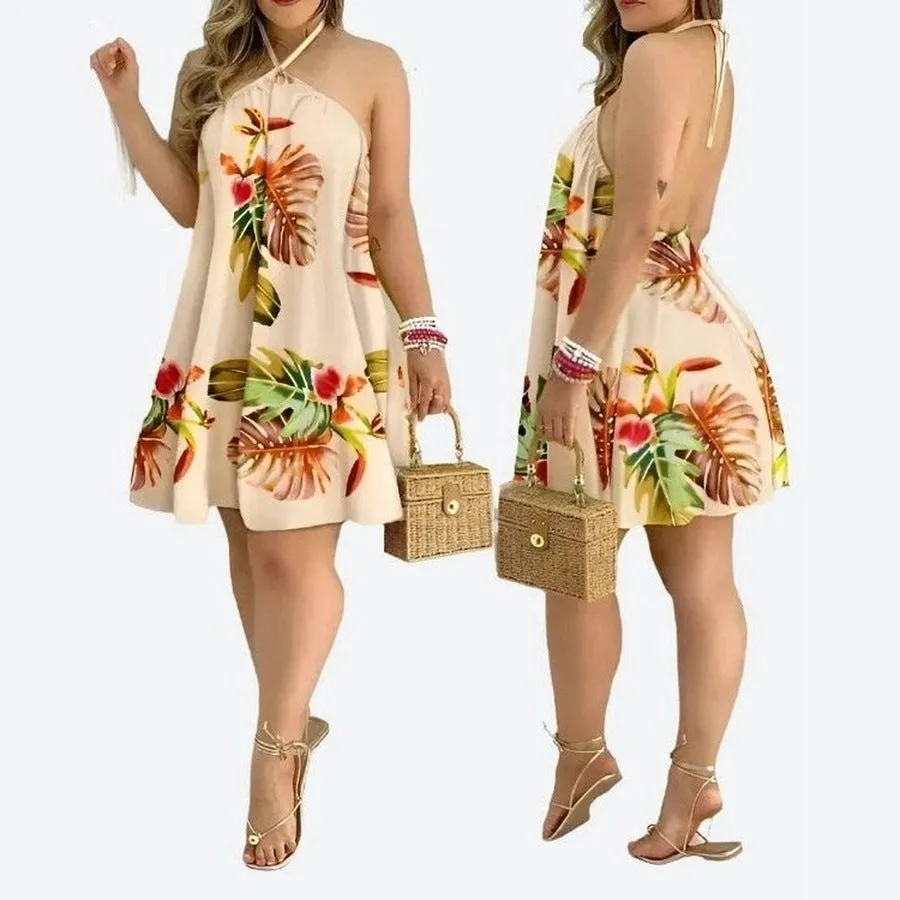 Flowing Halter Neck Swing Dresses