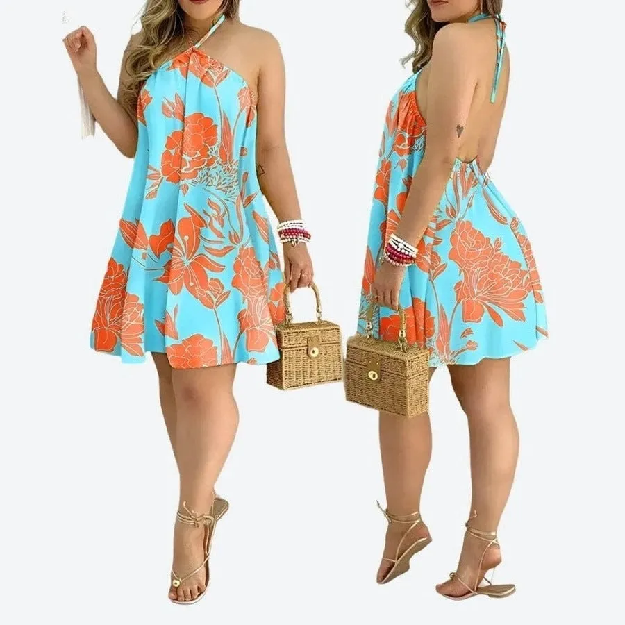 Flowing Halter Neck Swing Dresses