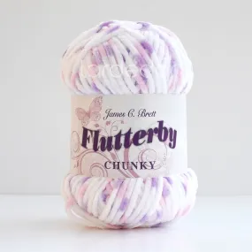 Flutterby Chunky Yarn B7 Pink Purple Spot - James C Brett Chenille Plush