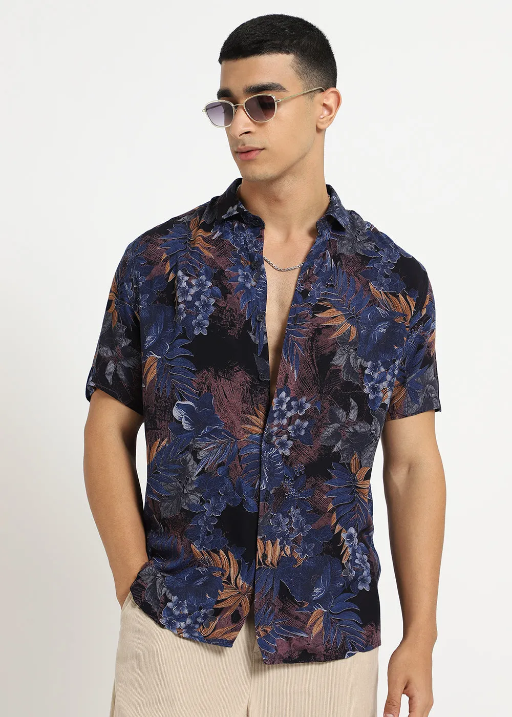 Foliage Blue Feather shirt