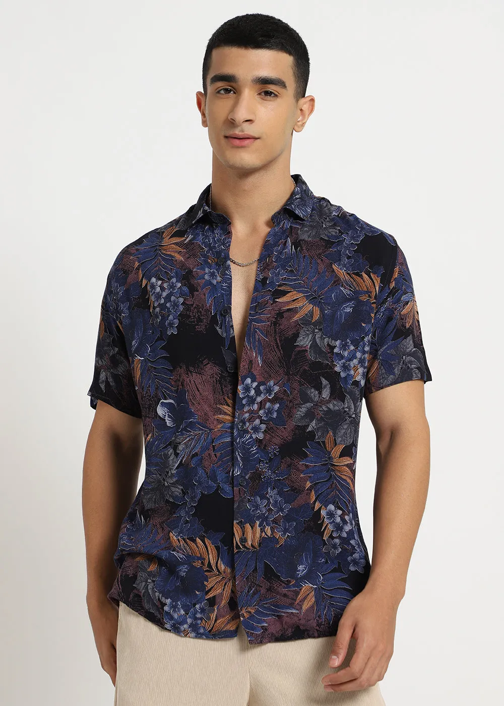 Foliage Blue Feather shirt