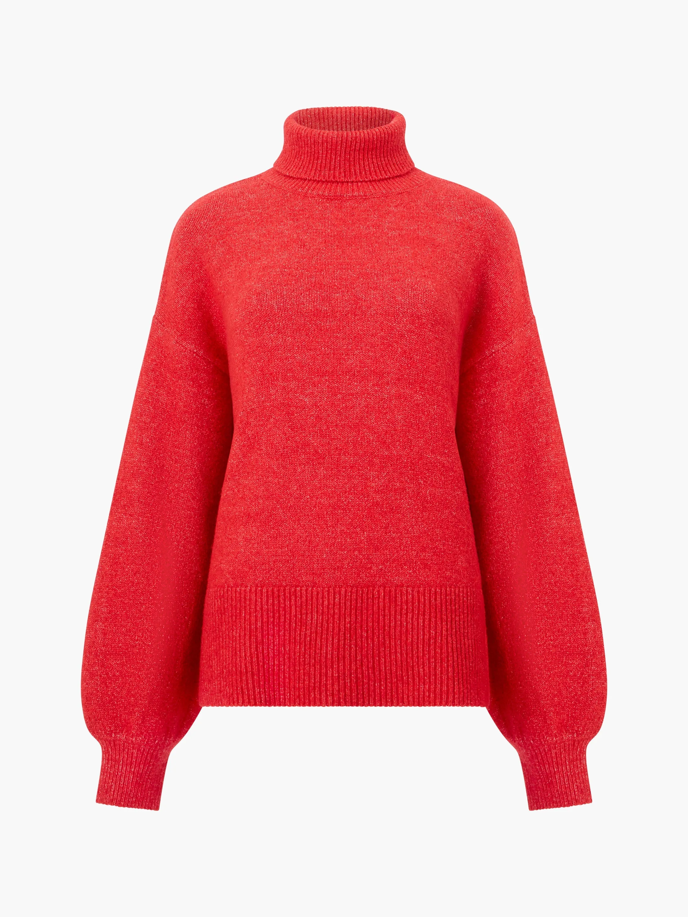 Funnel Neck Stepped Hem Jumper