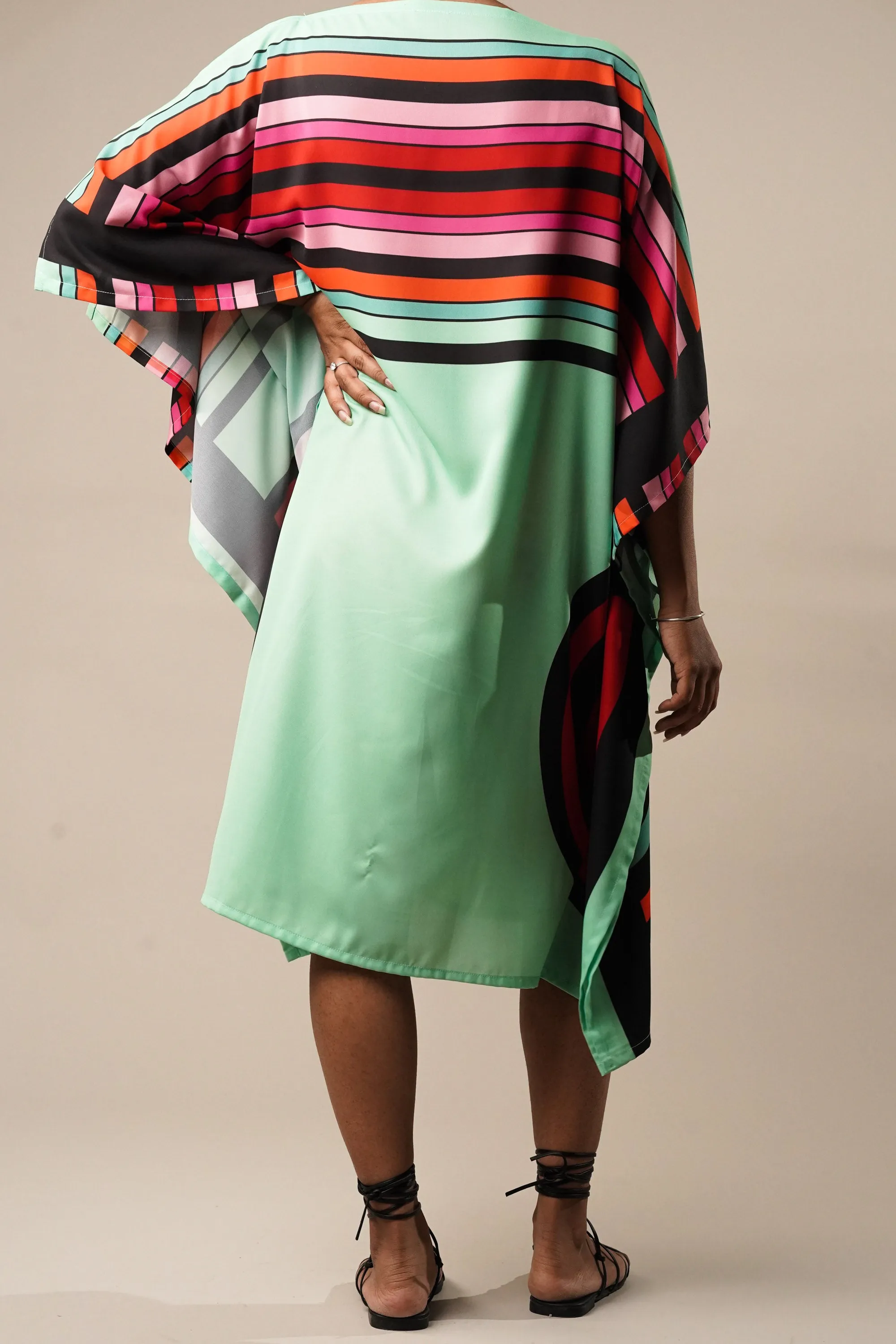 Green Breezy Kaftan Dress