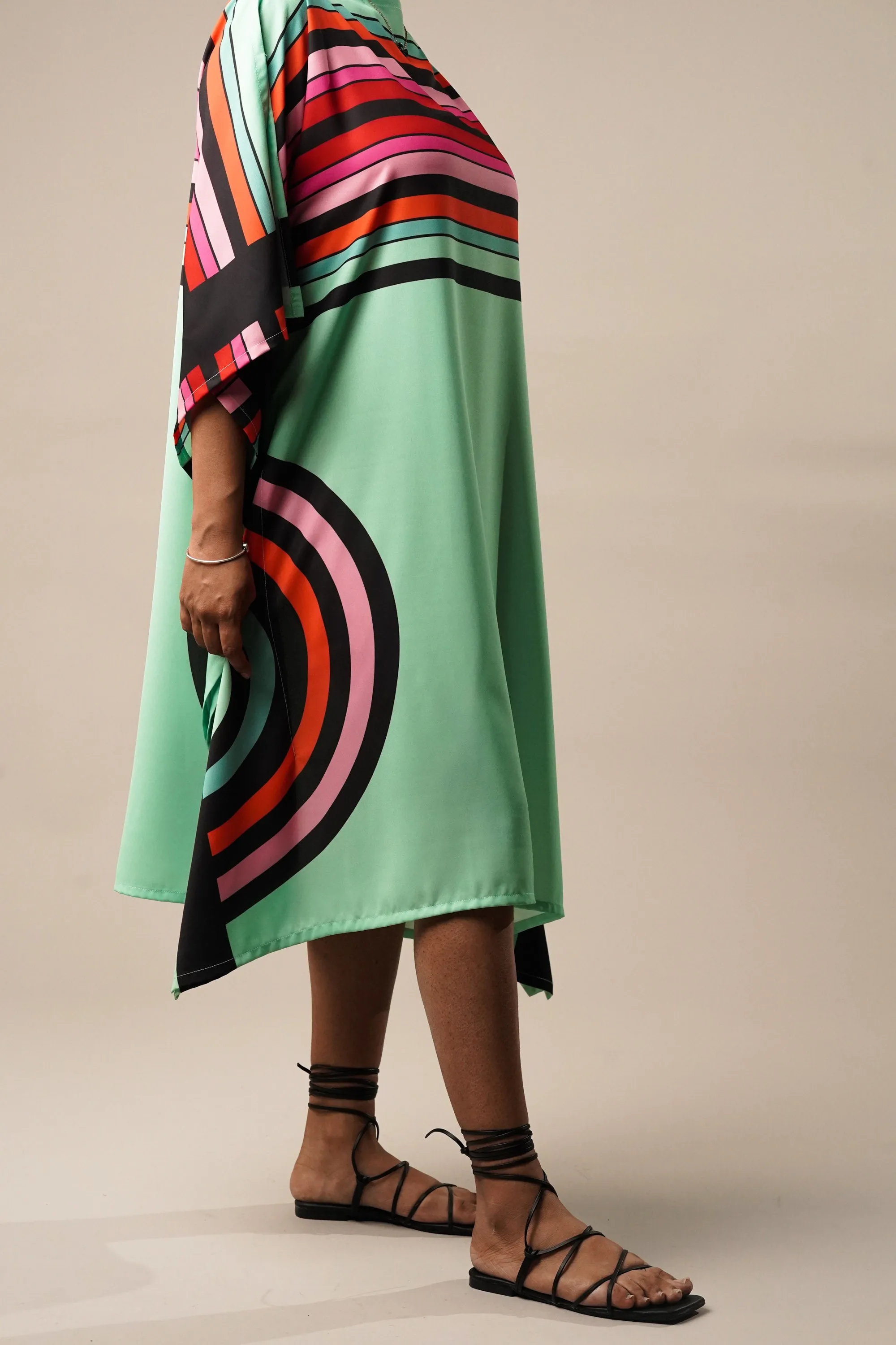 Green Breezy Kaftan Dress