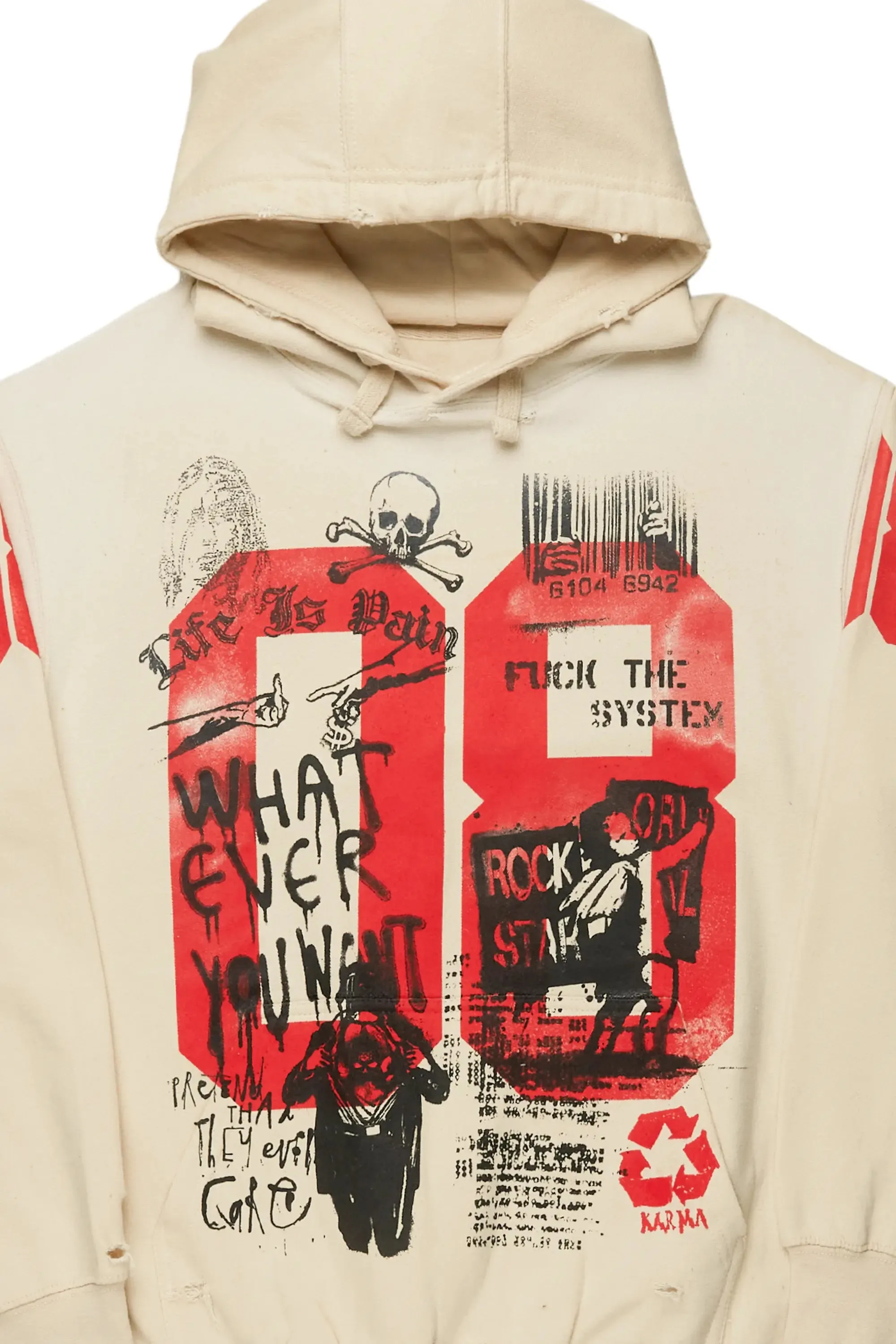 Grill Beige Graphic Hoodie