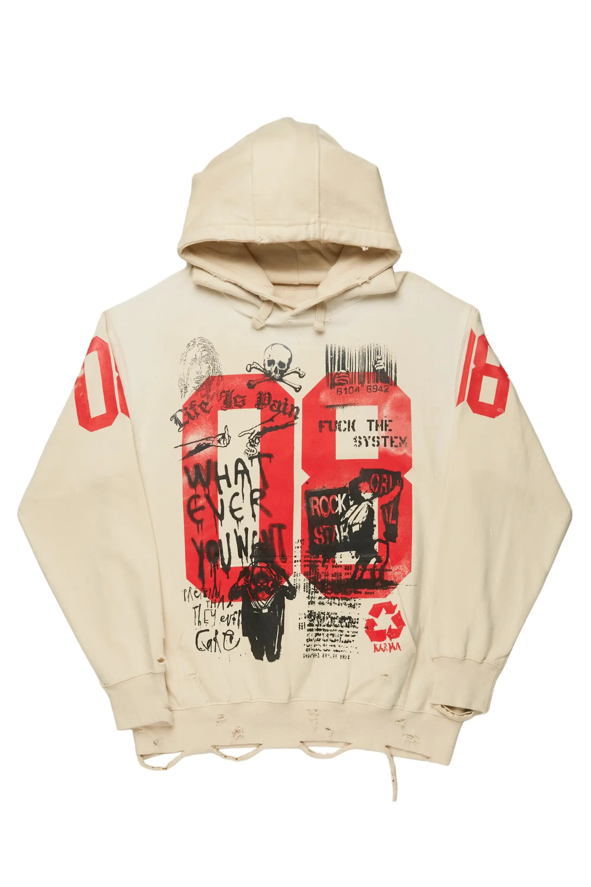 Grill Beige Graphic Hoodie