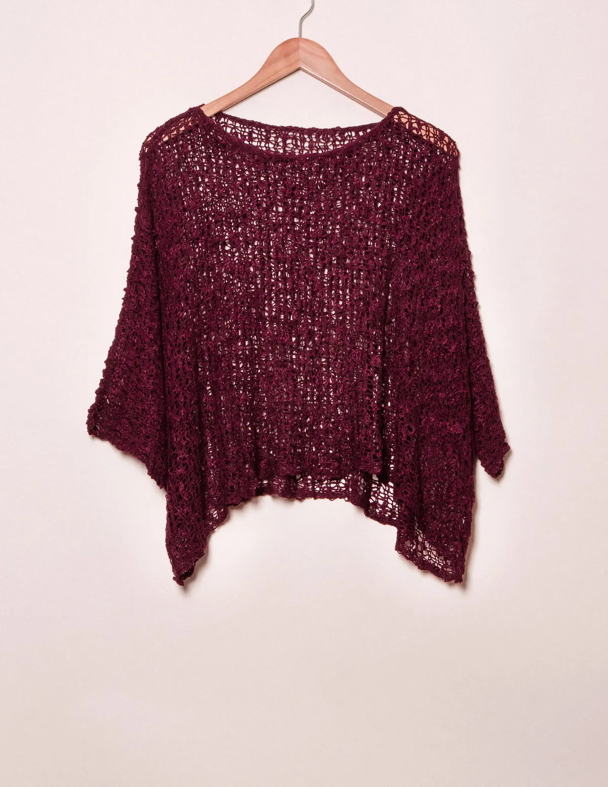 Handwoven Riva Knit Crop Poncho