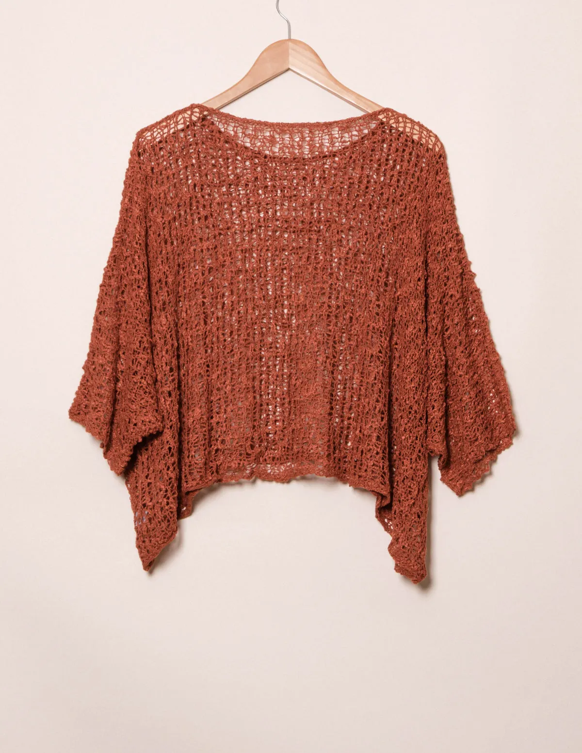 Handwoven Riva Knit Crop Poncho