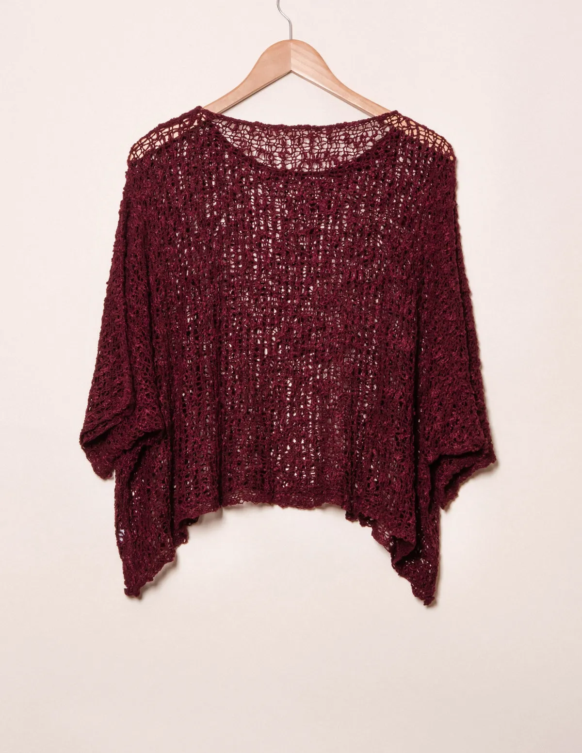 Handwoven Riva Knit Crop Poncho