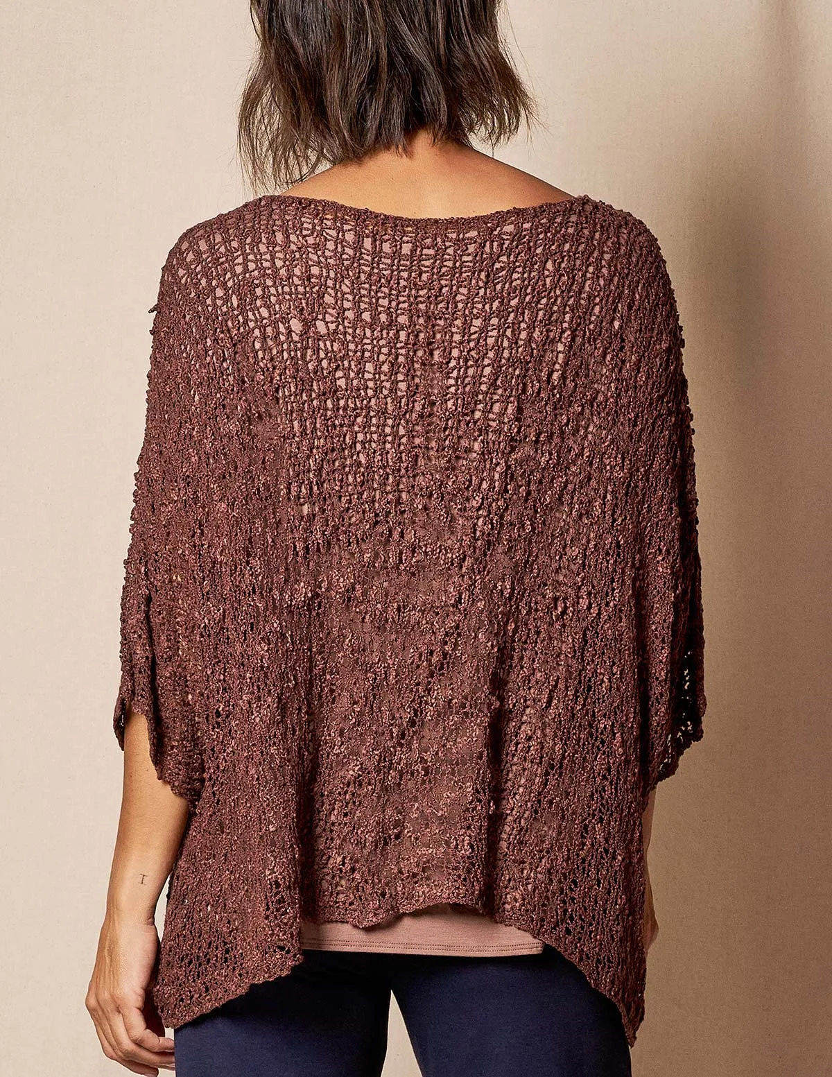 Handwoven Riva Knit Crop Poncho