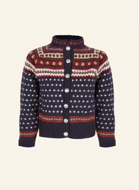 Heritage - 100% British Wool Cardigan - Molly Navy