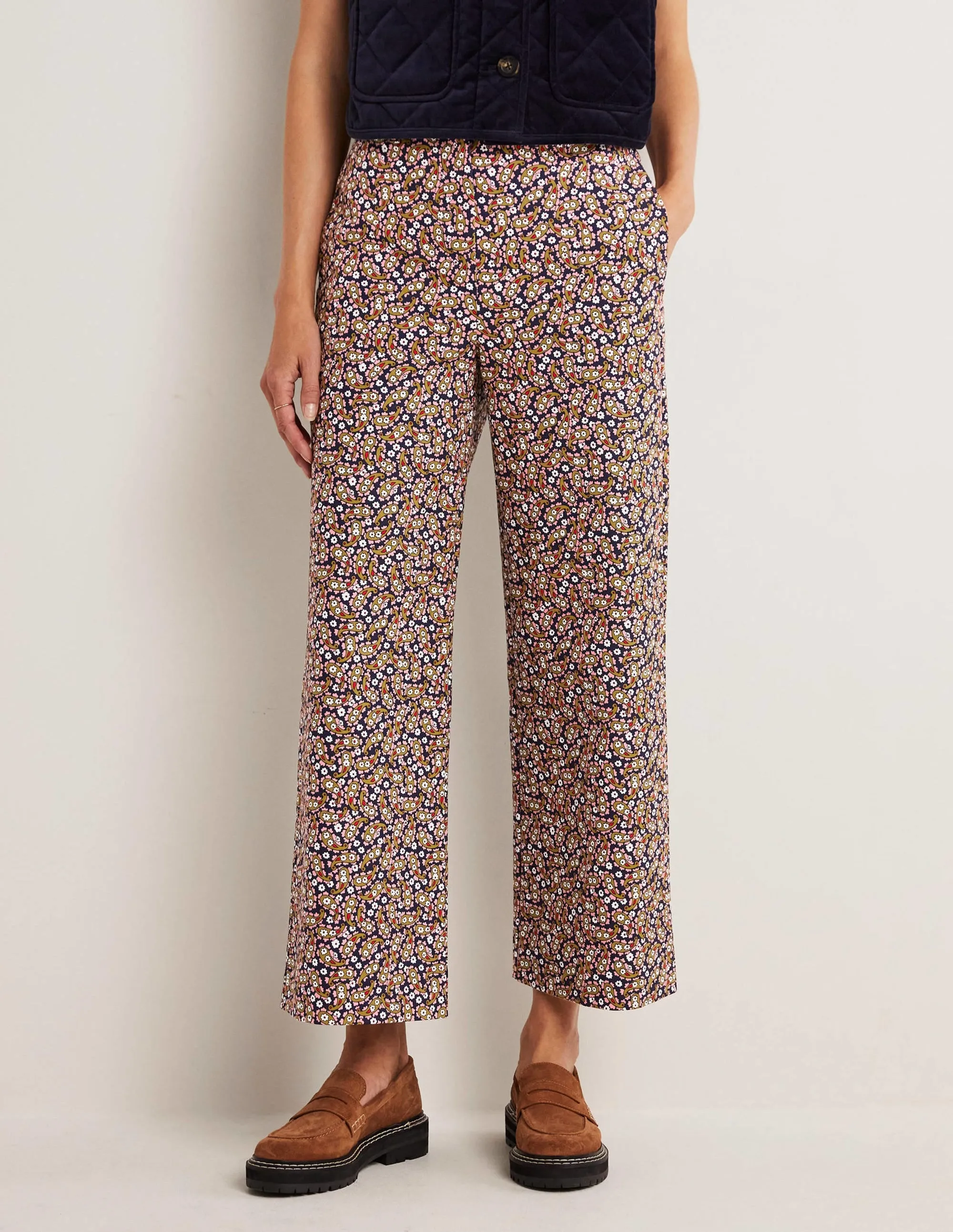 High Waisted Richmond Trousers-Citronelle, Petal Paisley