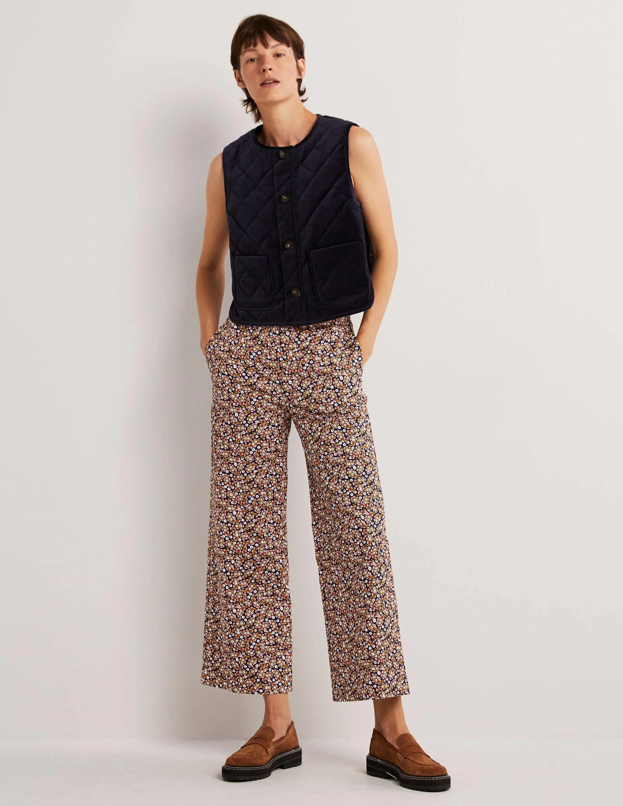 High Waisted Richmond Trousers-Citronelle, Petal Paisley