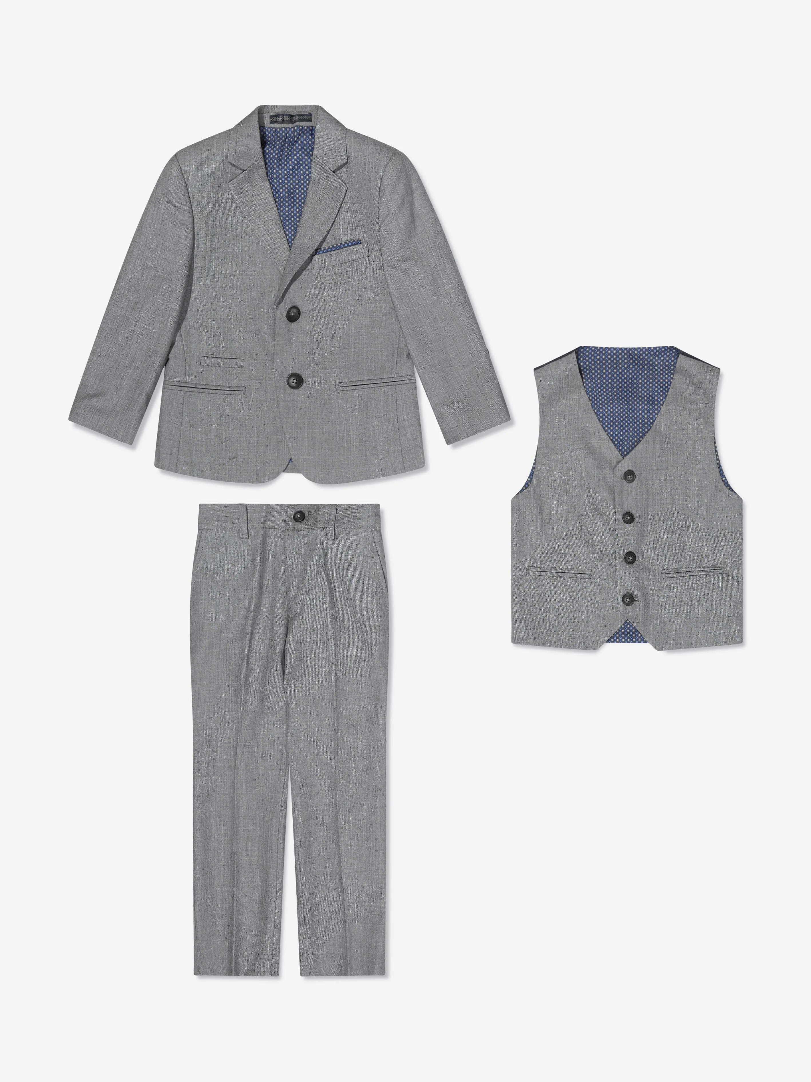 House Of Cavani Boys Reegan 3 Piece Suit in Grey