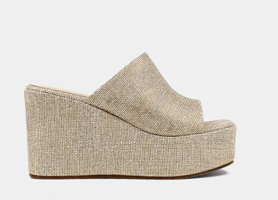 Ilaria Wedge Gold Woven