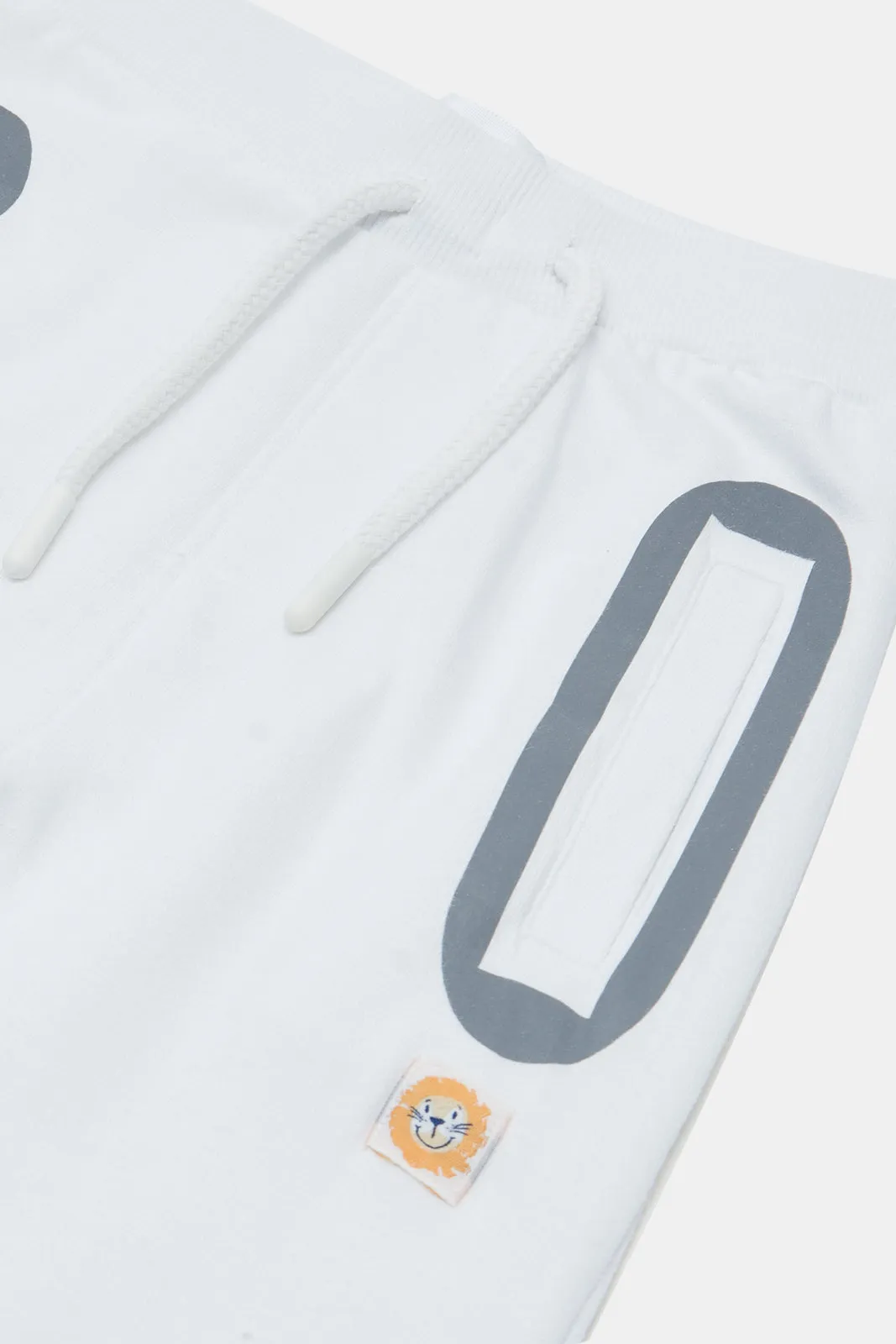 Infant Boys White 2 Pocket Joggers