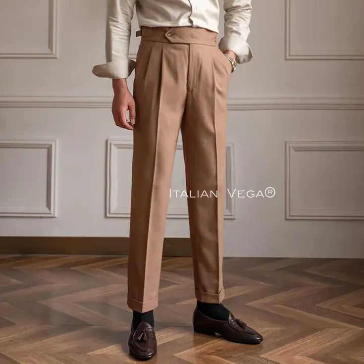 Italian Khakhi Signature Formal Gurkha Pants by ITALIAN VEGA®