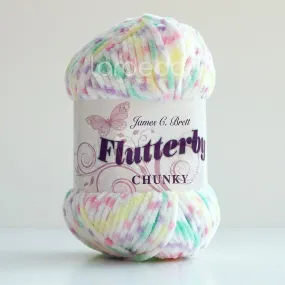 James C Brett Flutterby Chunky - B42 - Rainbow - Spot - 100g Chenille Plush