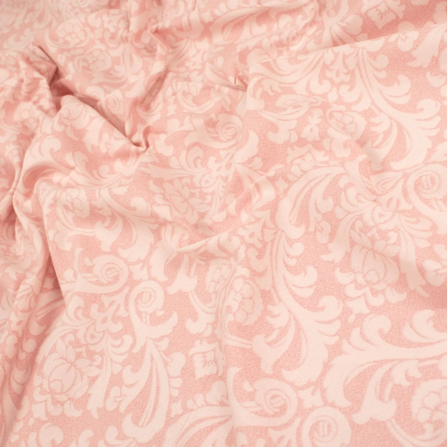 Japanese Printed Cotton Design-55 Light Pink Baroque Flowers on Dusty Pink