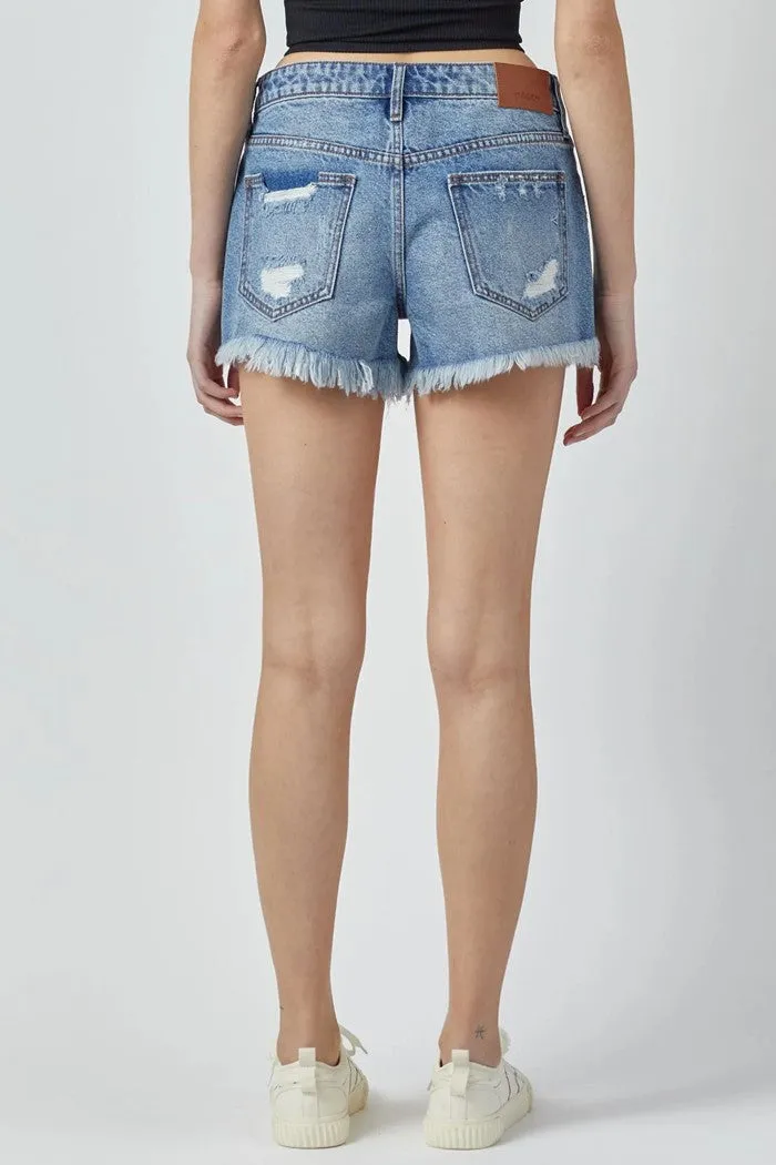 Kenzie Mid Rise Fray Shorts