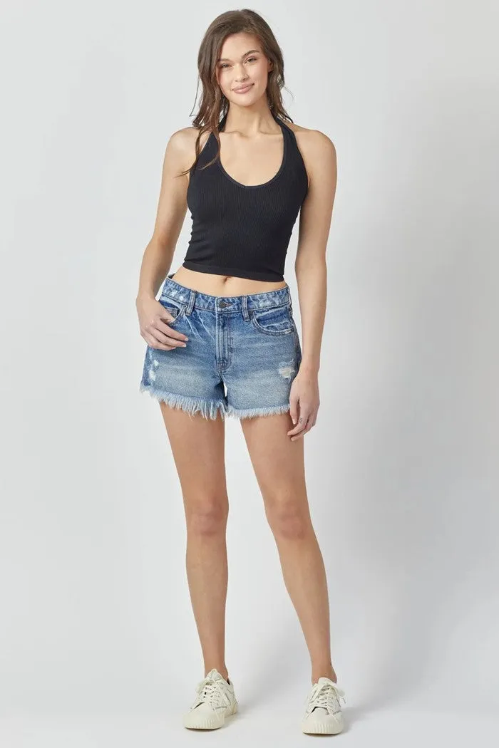 Kenzie Mid Rise Fray Shorts