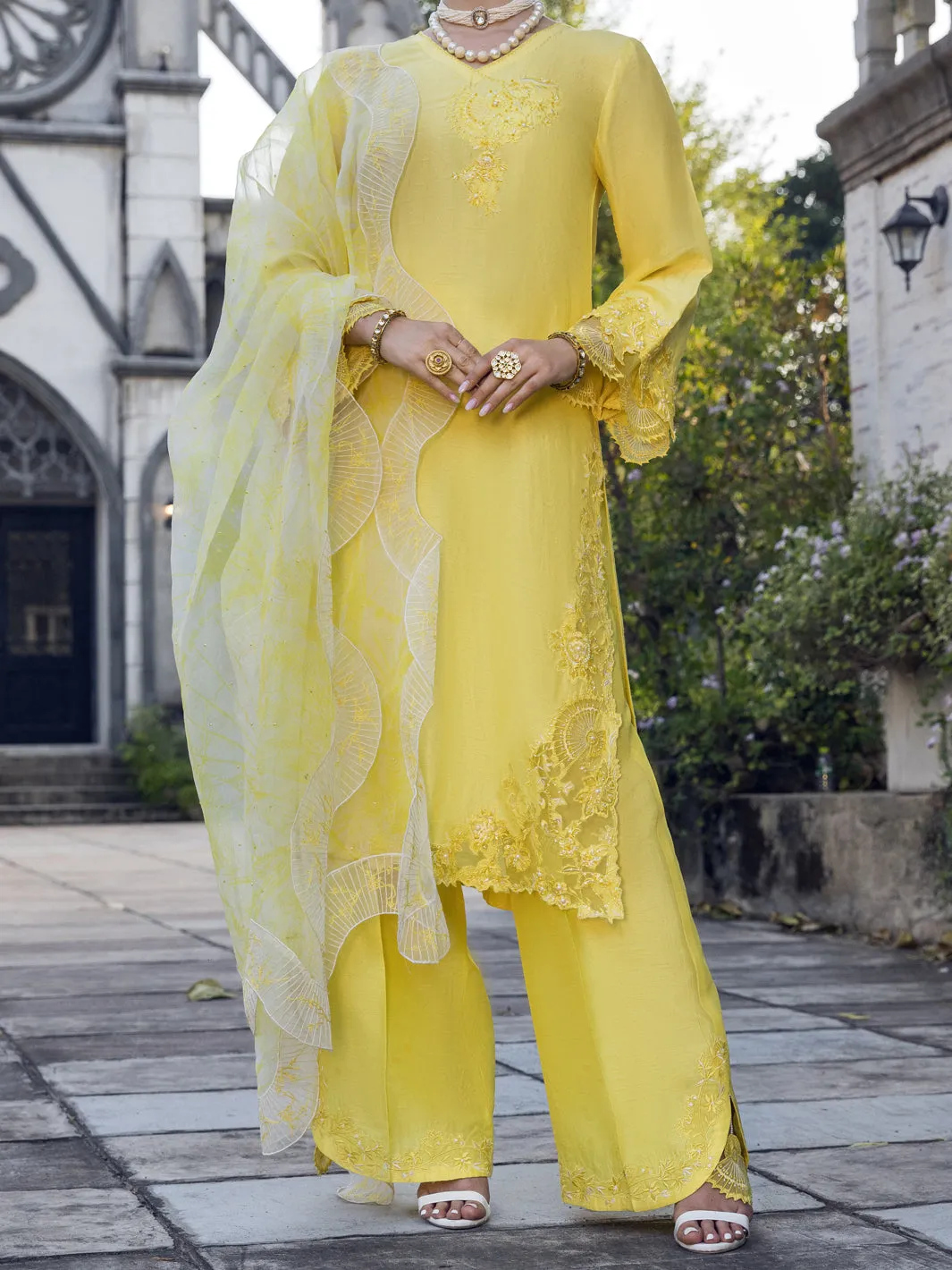 Lemon Raw Silk 3 Piece Formal Stitched - AL-3PS-LS-398