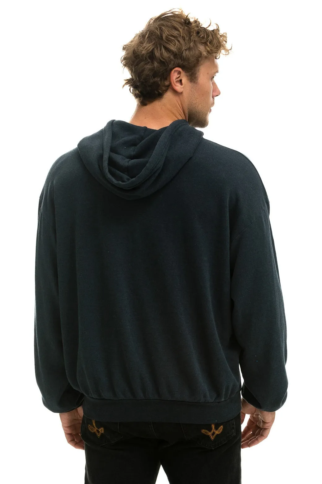 LOGO PULLOVER RELAXED HOODIE - CHARCOAL