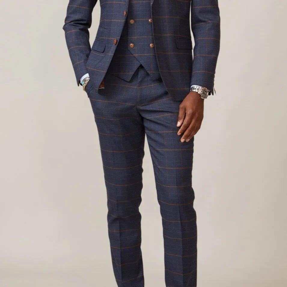 MARC DARCY JENSON - MARINE NAVY CHECK TROUSERS