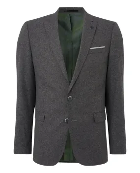 Mario Charcoal Grey Textured Suit Jacket