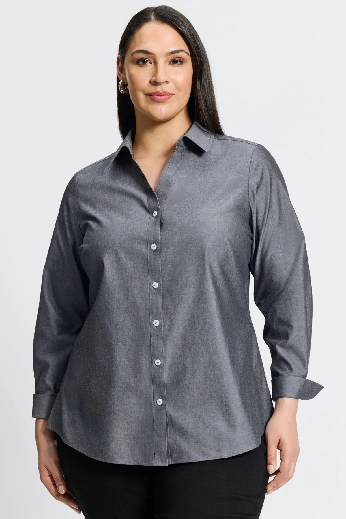 Mary Plus Essential Pinpoint No Iron Shirt