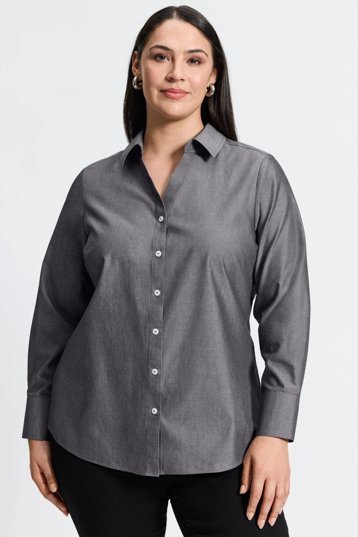 Mary Plus Essential Pinpoint No Iron Shirt