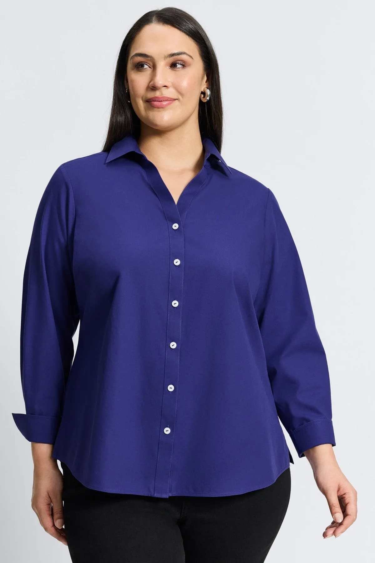 Mary Plus Essential Pinpoint No Iron Shirt