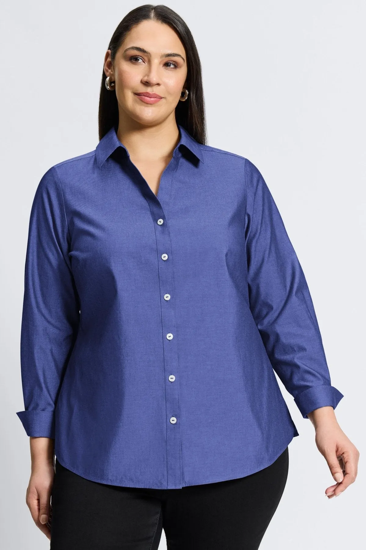 Mary Plus Essential Pinpoint No Iron Shirt