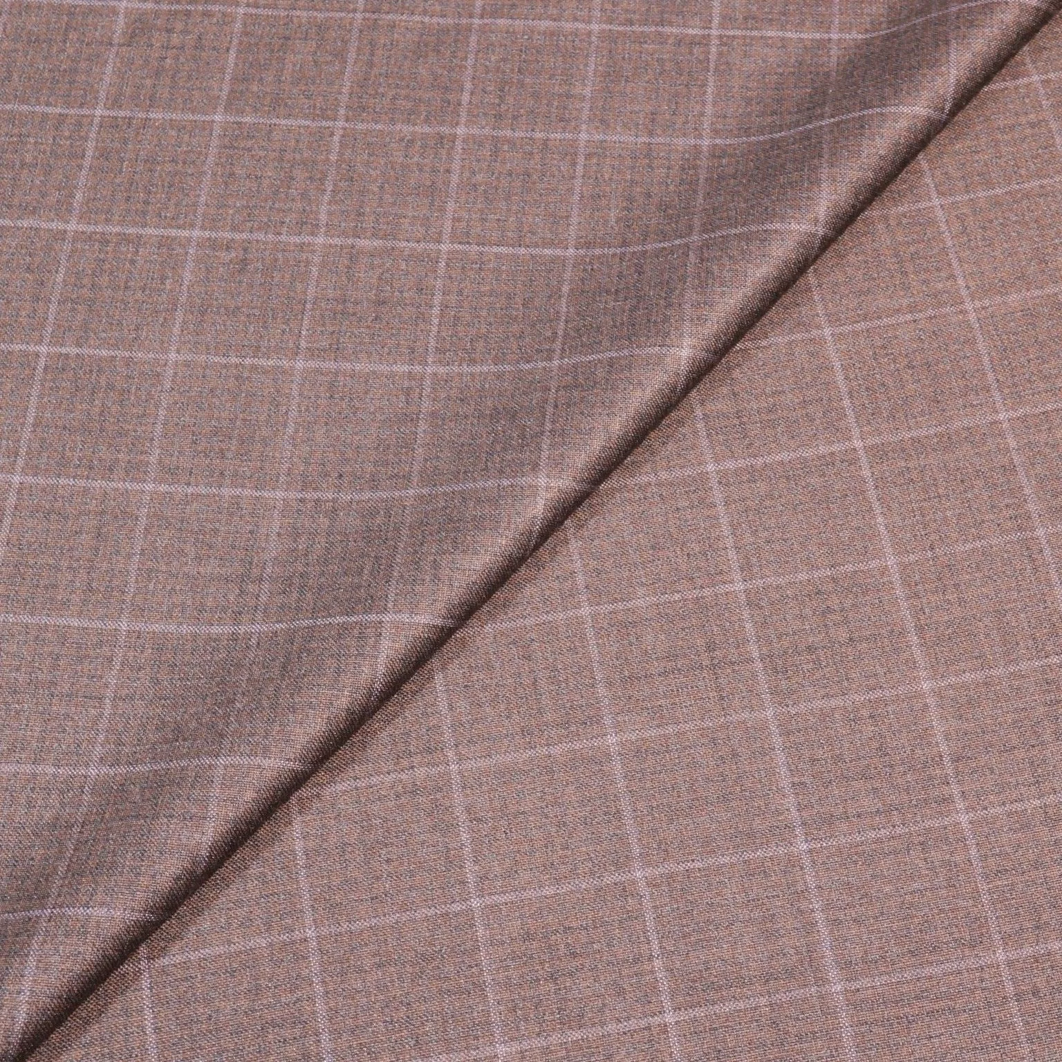 Medium Gray Windowpane Wool and Silk Dorsilk Jacketing Dormeuil Fabric