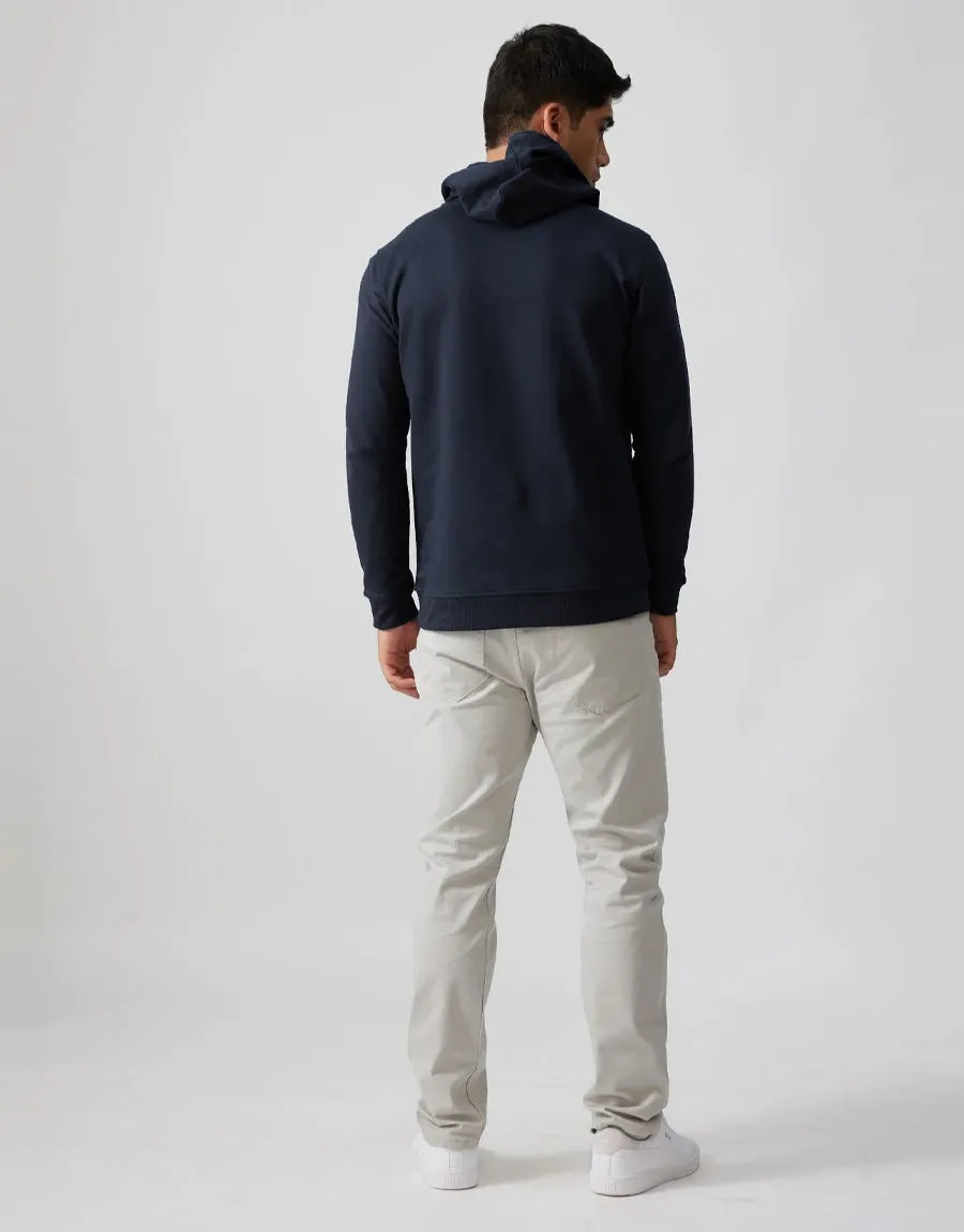 Men's Midweight Terry Relaxed Pullover Hoodie-Navy