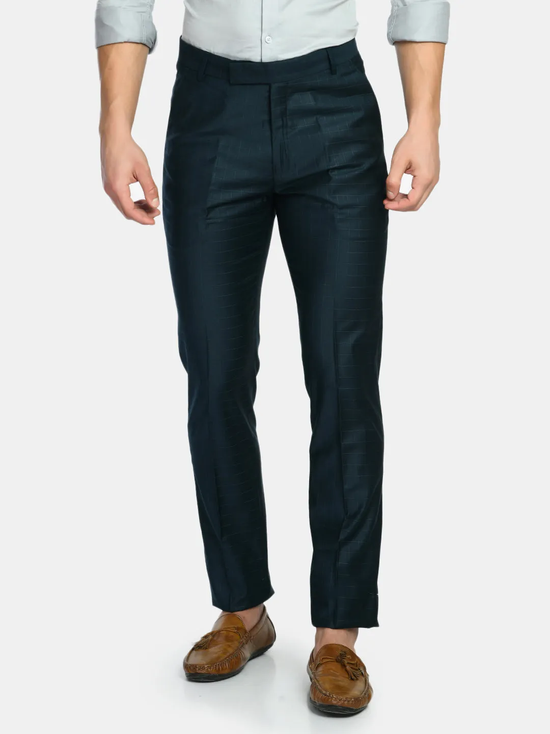 Men's Navy Blue Slim Fit Formal Pant