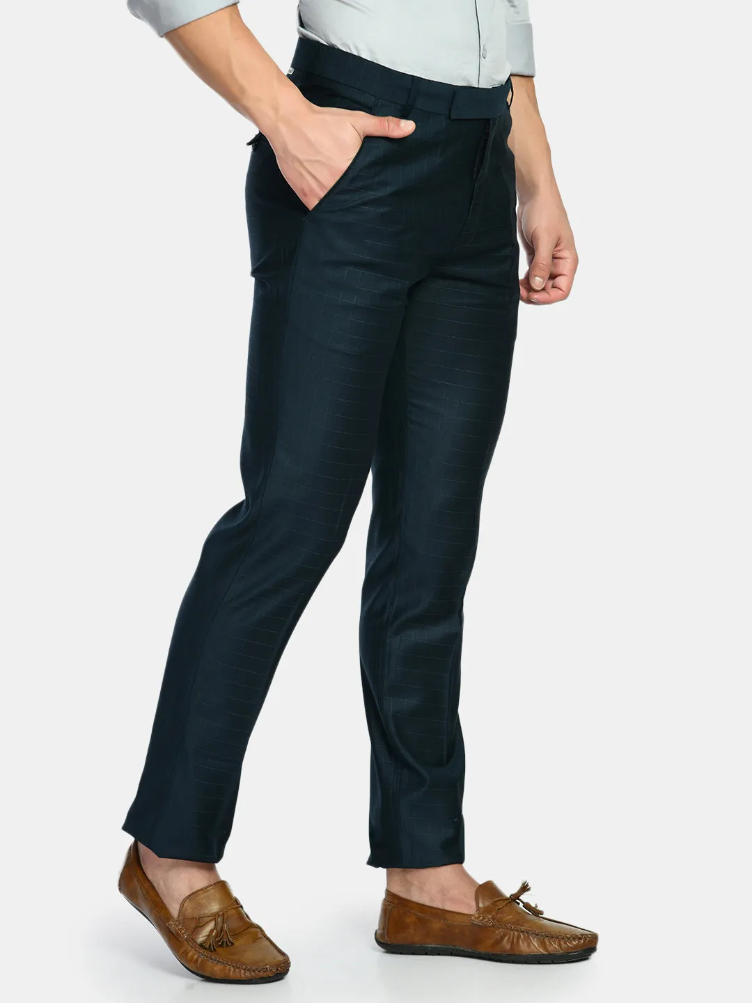 Men's Navy Blue Slim Fit Formal Pant