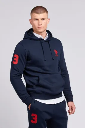 Mens Player 3 Hoodie in Dark Sapphire Navy / Haute Red DHM