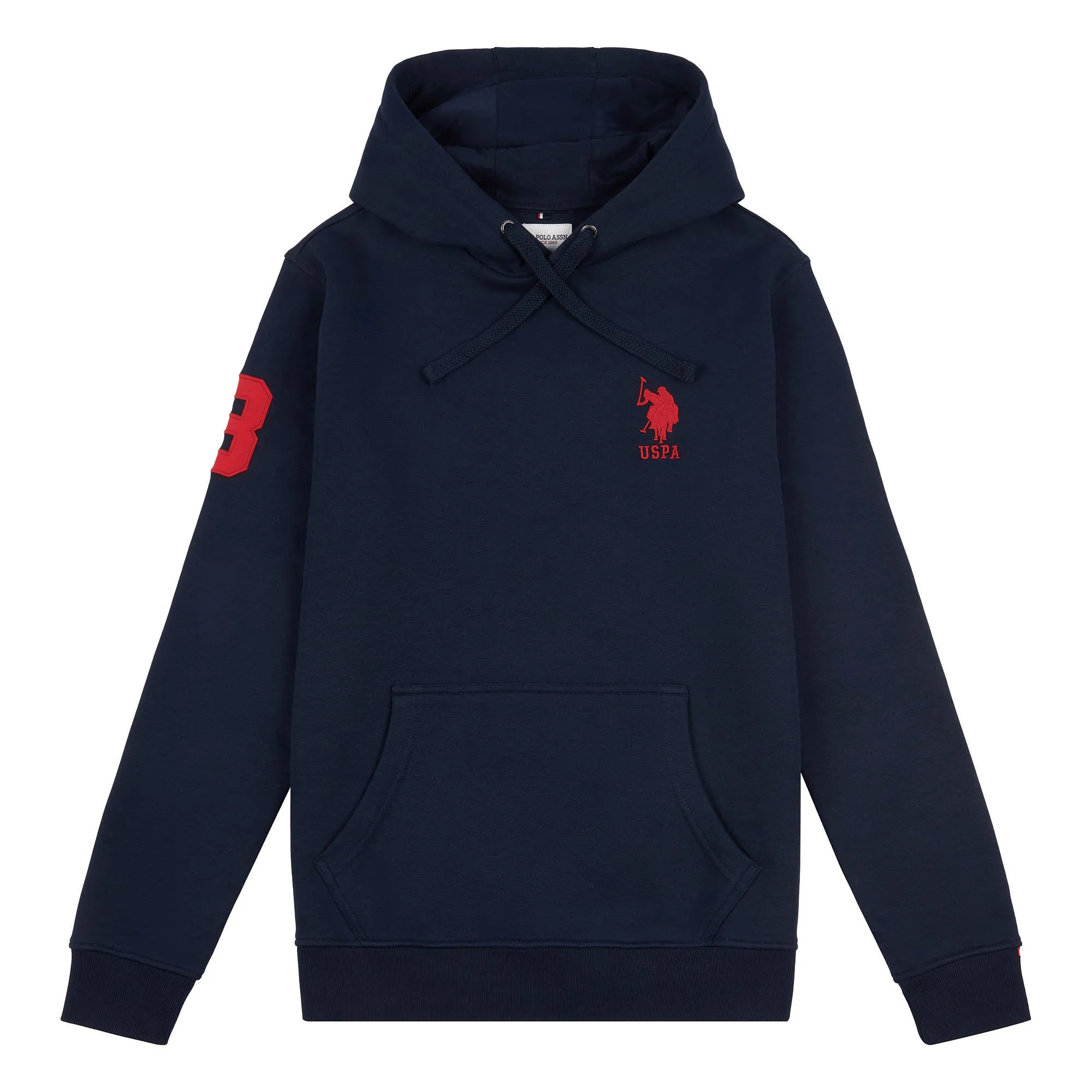 Mens Player 3 Hoodie in Dark Sapphire Navy / Haute Red DHM