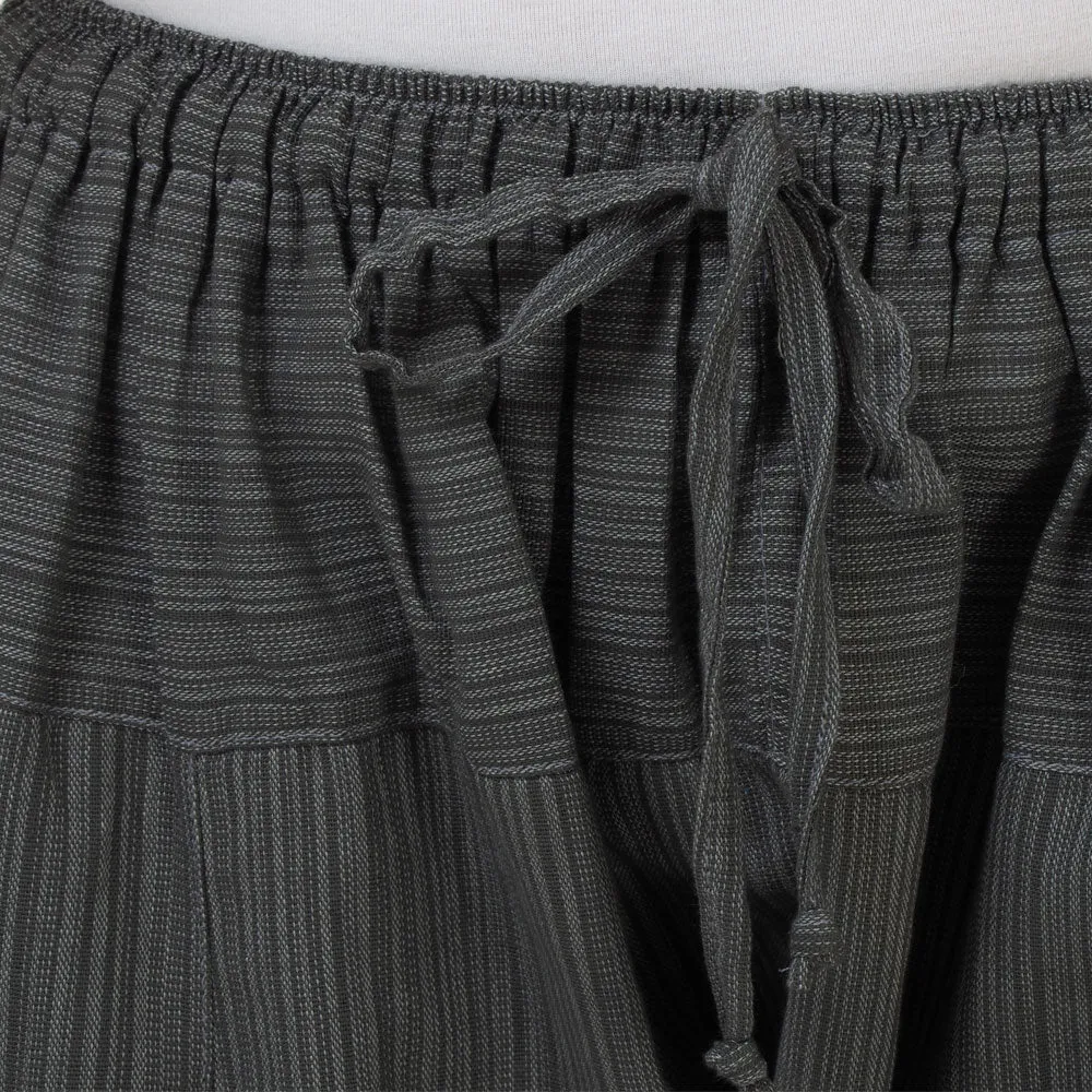 Midnight Black Men's Pinstripe Harem Pants