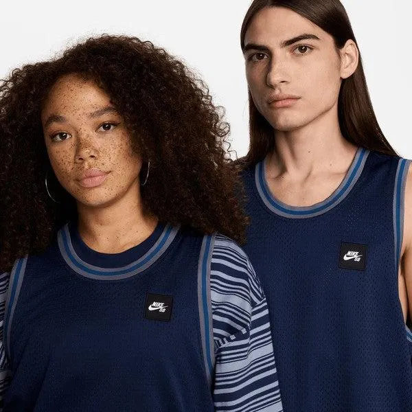 Nike SB Reversible Basketball Skate Jersey Midnight Navy - Court Blue