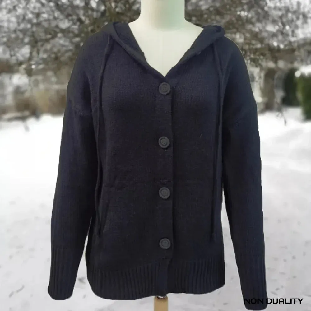 Non Duality | Comfy Hooded Button Sweater