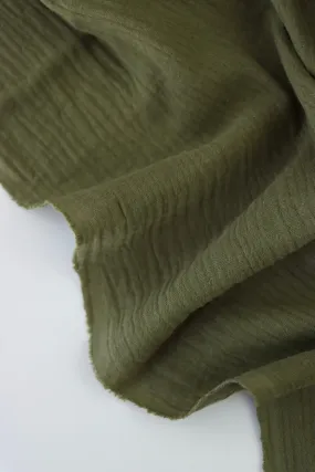 Olive Cotton Double Gauze