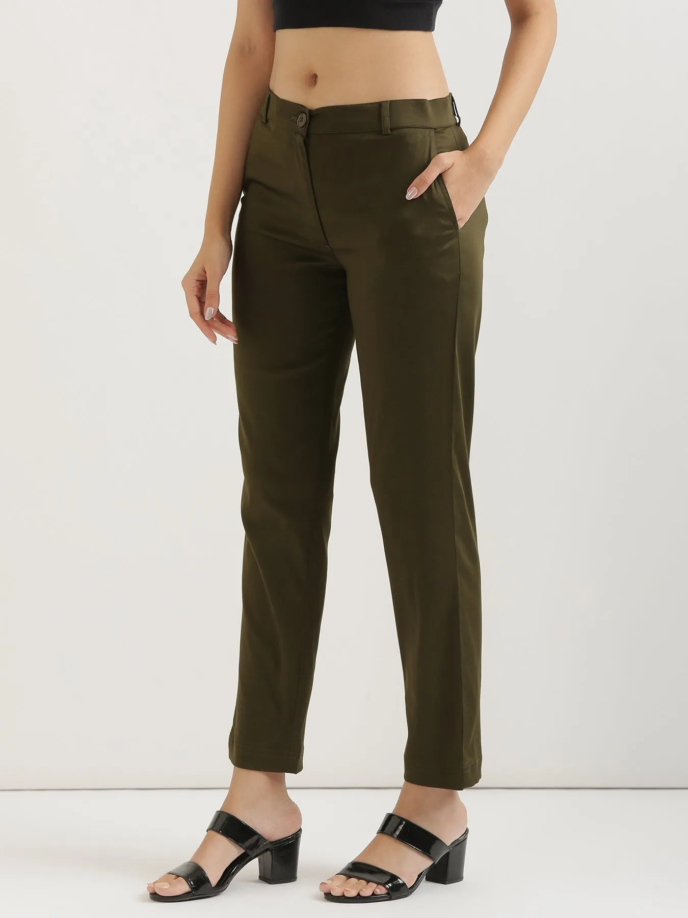 Olive Green Formal Pant