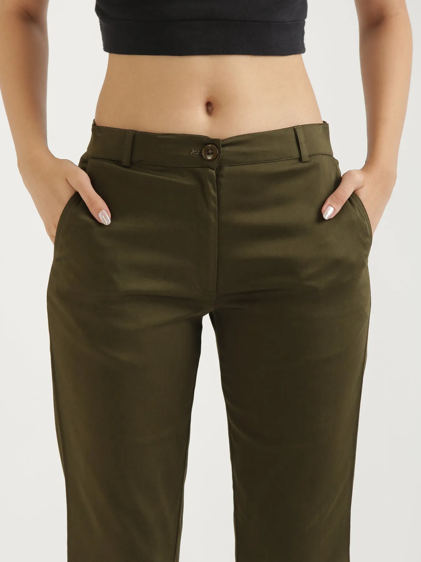 Olive Green Formal Pant