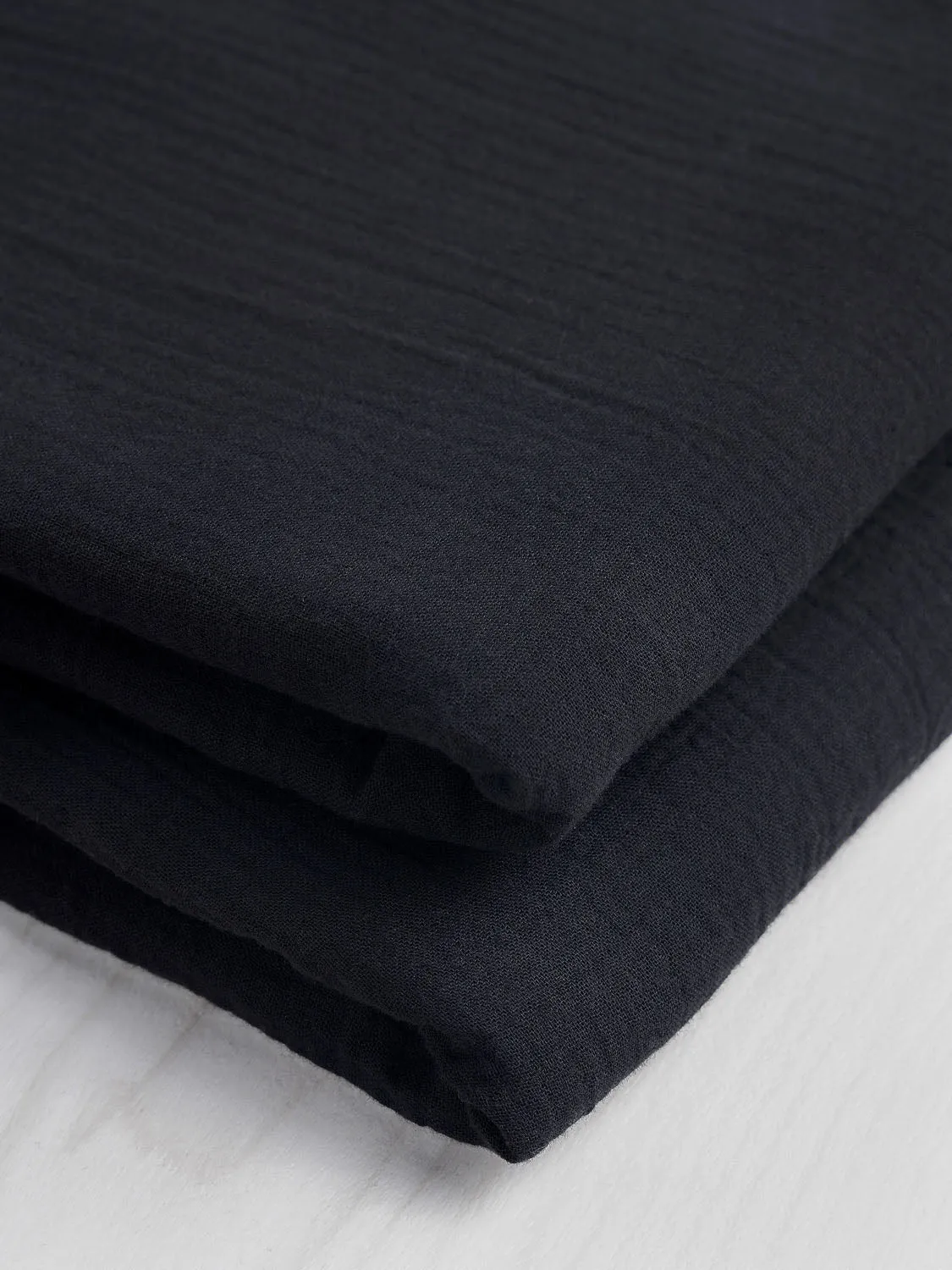 Organic Cotton Double Gauze - Black - Swatch