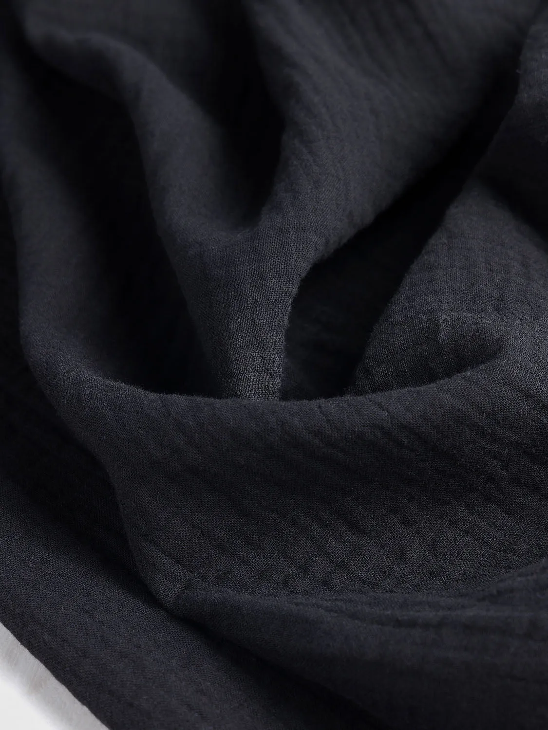 Organic Cotton Double Gauze - Black - Swatch